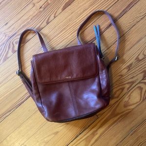 Fossil backpack purse bag brown